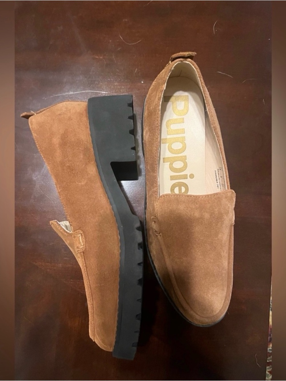 Hush Puppies Women's Suede Loafers in Chestnut